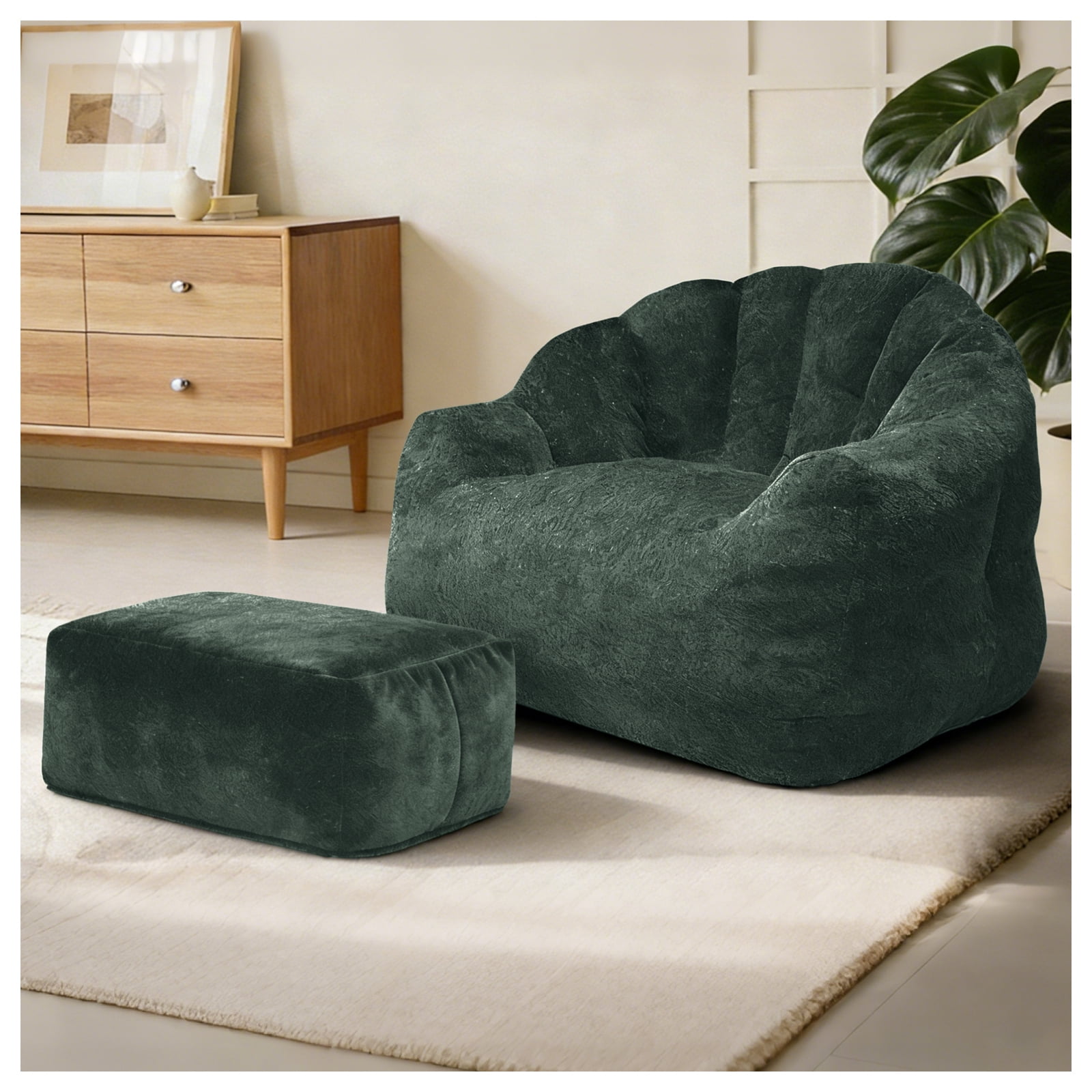Miekor Furniture Bean bag chair, armrest bean bag sofa chair filled with high-density foam, comfortable lazy sofa chair, adult bean bag chair for the living room, bedroom reading. No.3132