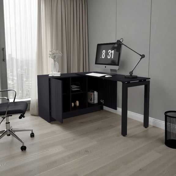 Miekor Furniture Beattie Desk Nova, Home Office, Black No0358