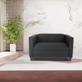 thumbnail image 1 of Miekor Furniture Bennet Black Loveseat Sofa for Living Room, Modern Décor Love Seat Mini Small Couches for Small Spaces and Bedroom with Solid Wood Frame (Polyester Nylon) 37012, 1 of 5