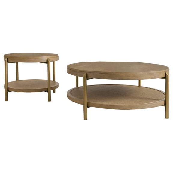 Miekor Furniture Benson Sand Wash 2-piece Round Coffee Table Set No.0385