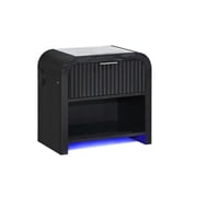 Miekor Furniture Beverly Black and White Nightstand No9819