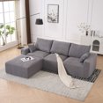 thumbnail image 1 of Miekor Furniture Boneless Sectional Cloud Couch Sofa for Living Room, 113" U-Shaped Modular Modern Lounge Sleeper Grey Couches with Chaise, No Assemble, Cordury Compression Upholstered Sofas MK4185, 1 of 12