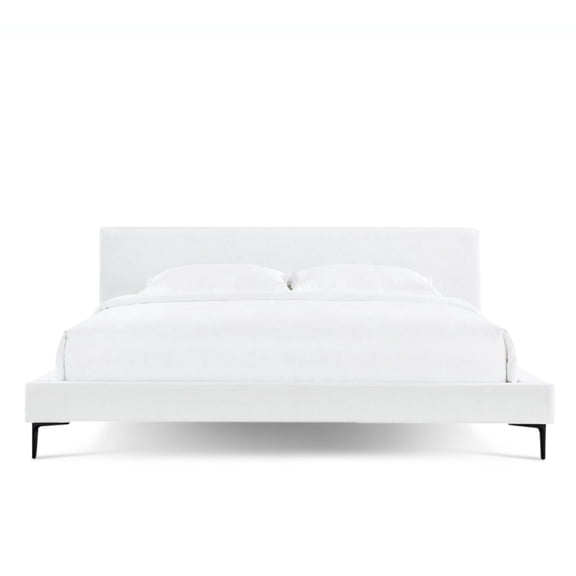 Miekor Furniture Brooke Mid Century Platform Bed Woven Palo-Pearl / California King No.8774