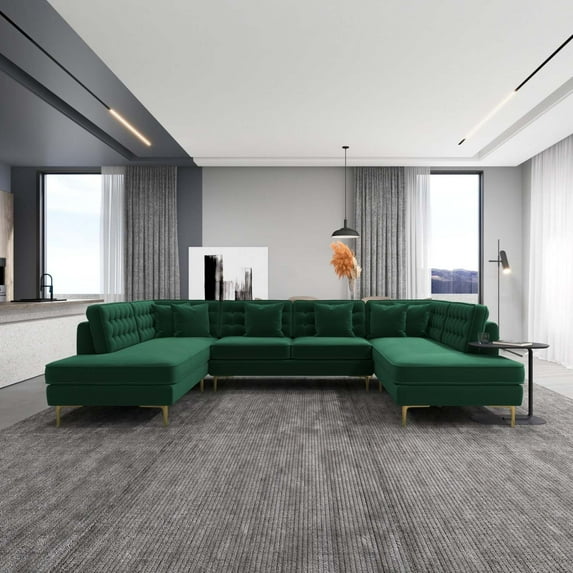 Miekor Furniture Brooke Velvet U Shape Corner Sofa MK5433