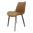 thumbnail image 1 of Miekor Furniture Brown PU Leather Dining Chair with Metal Legs, Modern Upholstered Chair Set of 2 for Kitchen, Restaurant, Living, Meeting Room 39023, 1 of 7