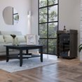 thumbnail image 1 of Miekor Furniture Cabrillo 4-Shelf 2-piece Living Room Set, Coffee Table and Bar Cabinet Black and Espresso 89254, 1 of 7