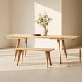 thumbnail image 1 of Miekor Furniture Capri 41.5" Solid Red Oak Wood Bench, Natural Brown Red Oak No.4446, 1 of 8