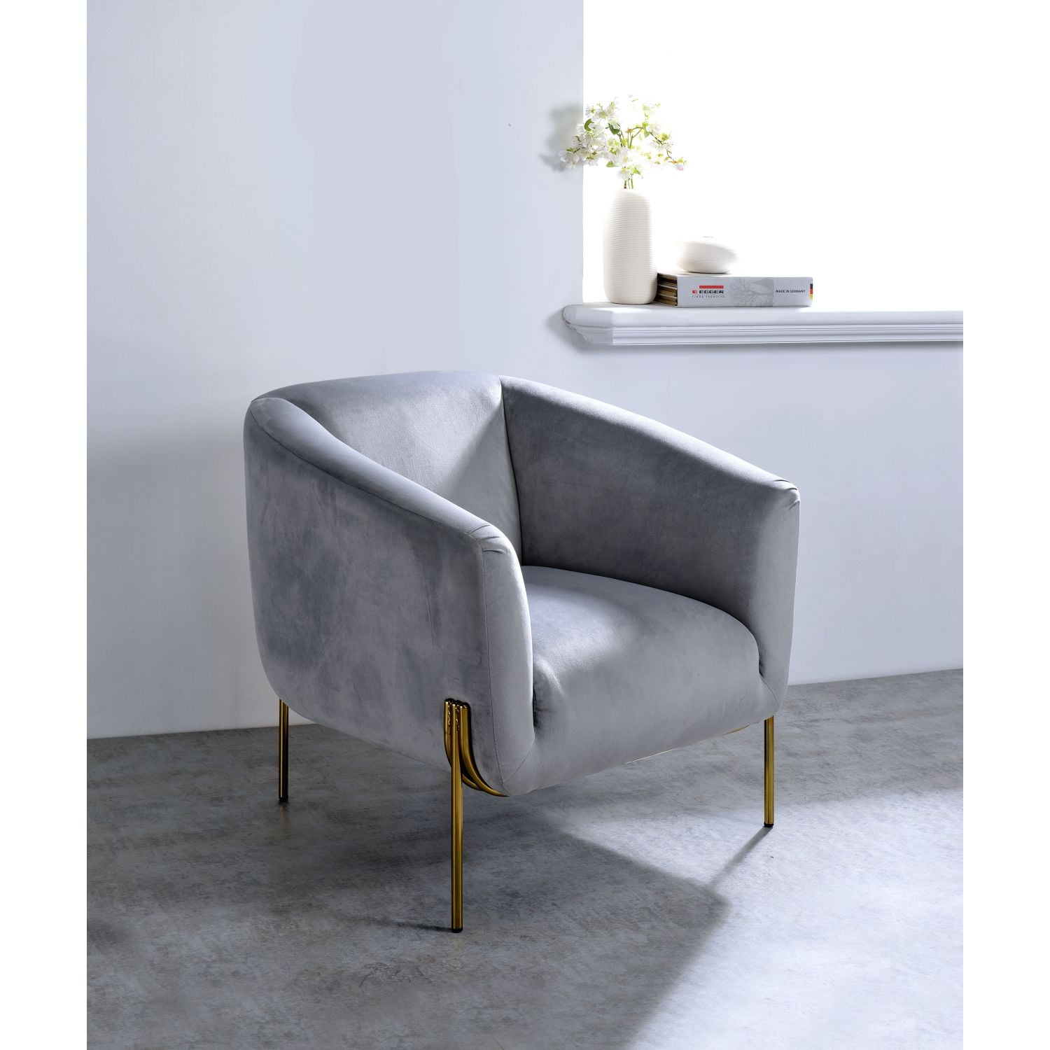 Gray velvet chair hot sale