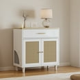 thumbnail image 1 of Miekor Furniture Cat Litter Box Enclosure with Scratch Pad, Hidden Litter Box Furniture, Wooden Pet House Sideboard, Storage Cabinet, Fit Most Cat and Litter Box, for Living Room Bedroom Office BS7902, 1 of 6