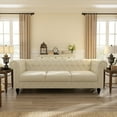 thumbnail image 1 of Miekor Furniture Chesterfield 3 Seater Tufted Velvet Sofa Upholstered Couch FX-P80P-CW, 1 of 7
