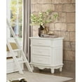 thumbnail image 1 of Miekor Furniture Classic Traditional White Finish 3 Drawers Nightstand 1pc Decorative Accents Wooden Bedroom Furniture Bedside Table Turned Feet B5A5446, 1 of 8