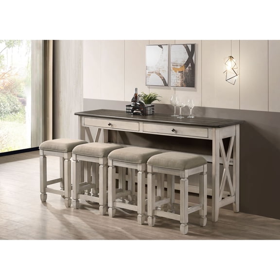 Miekor Furniture Console Table w/4 Stools 95099