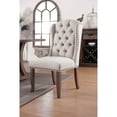 thumbnail image 1 of Miekor Furniture Contemporary Ivory Fabric 2pcs Side Chairs Tufted Wingback Design Rustic Oak Solidwood Back Dining Chairs Furniture B5A6771, 1 of 8
