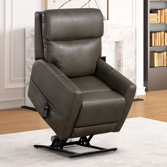 Miekor Furniture Contemporary Style Lift Chair Extendable Footrest USB Port Lift Button Wired Controller Gray Finish Primary Living Room No8166