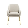 thumbnail image 1 of Miekor Furniture Contemporary Upholstered Boucle Minimalist Accent Chair – Cream / Gold BS7675, 1 of 6