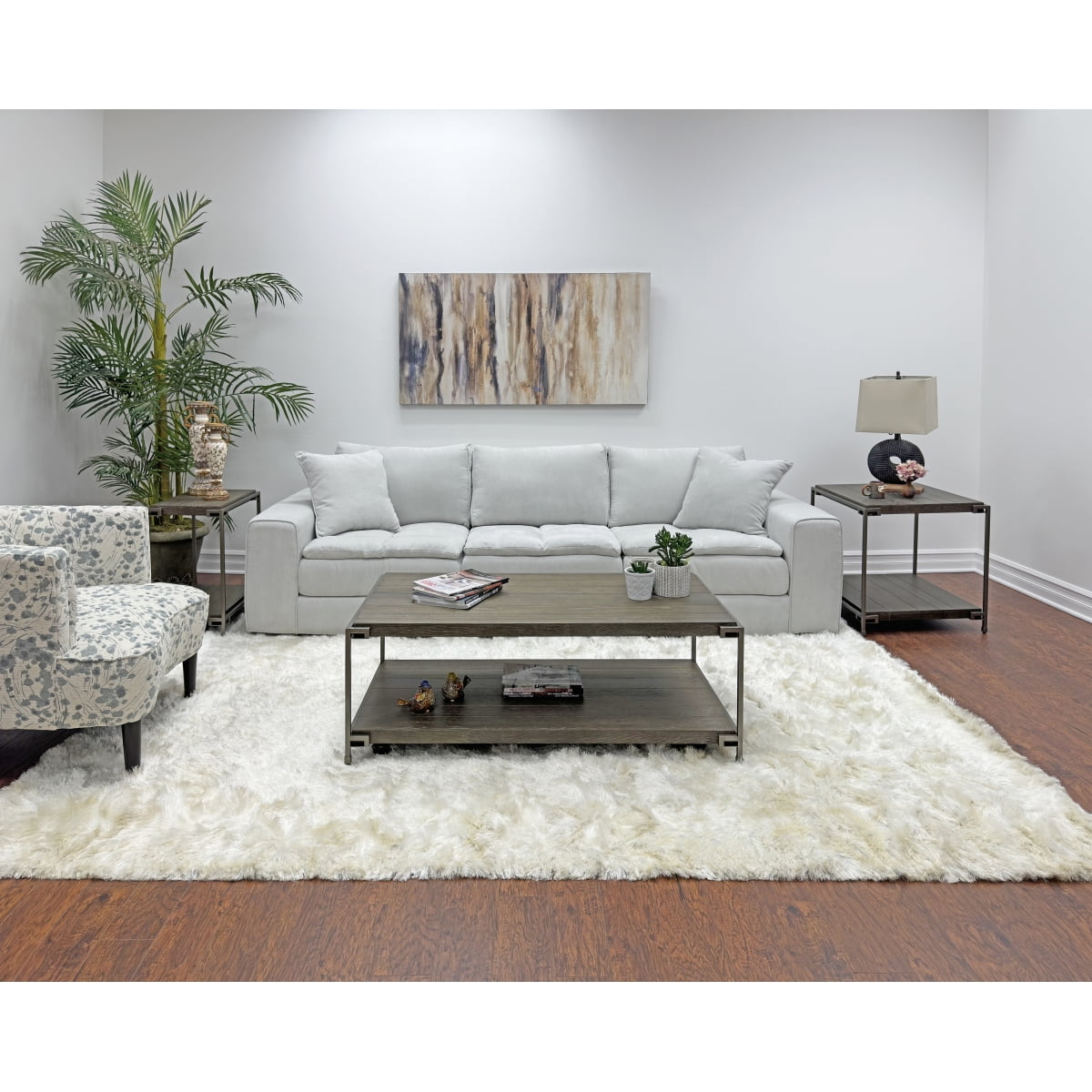 Miekor Furniture Corbeta 3-Piece Metal Frame Wood Living Room Coffee ...