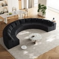 thumbnail image 1 of Miekor Furniture Corduroy Curved Sectional Foam Sofa With 12 Pillows,Curved Symmetrical Modular Semi Circular Sofa Sectional (Six Modules) 93764, 1 of 1