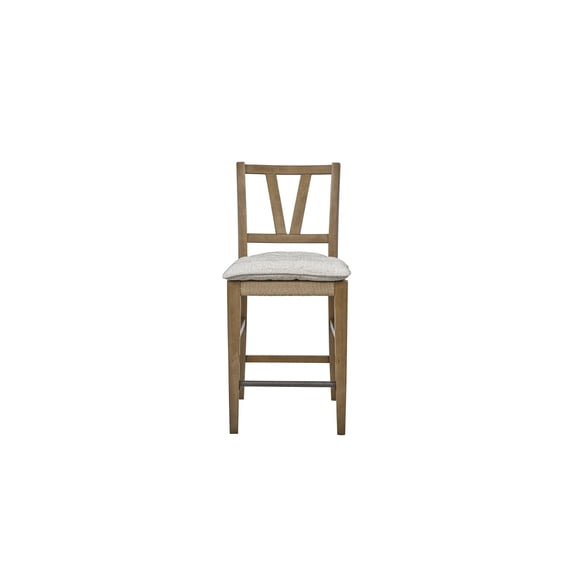 Miekor Furniture Counter Height Slat Back Chair - Almond (Set of 2) No4001