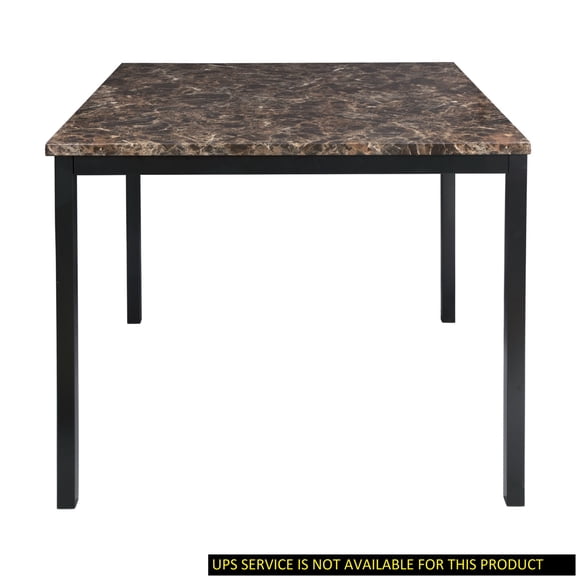 Miekor Furniture Counter Height Table 1pc Metal Frame Faux Mable Top Square Transitional Dining Room Furniture B5A7754
