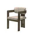 thumbnail image 1 of Miekor Furniture Destin Light Gray Polished Microfiber & Walnut Finish Side Chair (Set of 1) 60303, 1 of 6