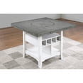 thumbnail image 1 of Miekor Furniture Dining Room Antique White / Gray 1pc Counter Height Table w Built in Lazy Suzan Storage Shelf Dining Table Bottom Functional Kitchen Table MK4863, 1 of 10