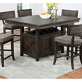 thumbnail image 1 of Miekor Furniture Dining Room Furniture Counter Height Dining Table w Butterfly Leaf Rustic Espresso Table w Storage Base 1pc Dining Table Only 65028, 1 of 6