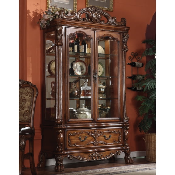 Miekor Furniture Dresden Cherry Oak Finish Curio MK7238