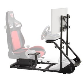 Miekor Furniture Enhanced and stable racing wheel cockpit, compatible with Fanatec, PXN, Thrustmaster, and Logitech adjustable driving simulators, excluding handbrake, pedals, and monitor MK8947