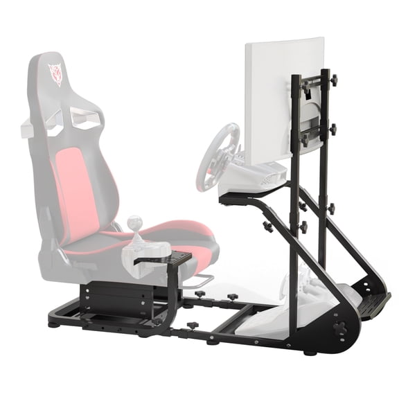 Miekor Furniture Enhanced and stable racing wheel cockpit, compatible with Fanatec, PXN, Thrustmaster, and Logitech adjustable driving simulators, excluding handbrake, pedals, and monitor MK8947