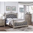 thumbnail image 1 of Miekor Furniture Formal Traditional Antique Silver 1pc California King Size Bed Tufted Faux Leather Headboard Footboard Bedframe 09029, 1 of 8