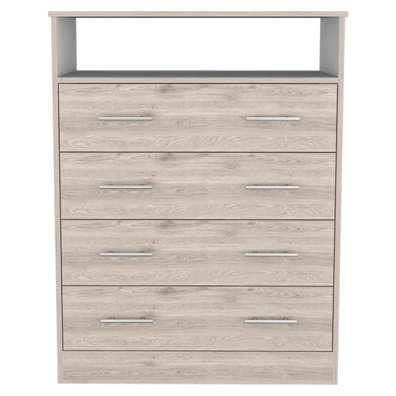 Miekor Furniture Four Drawer Dresser Wuju, Bedroom, Light Gray / White W4US0145