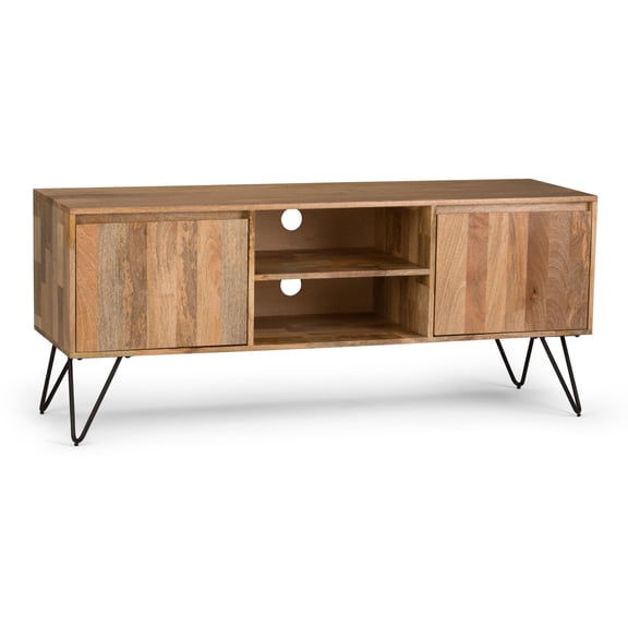 Miekor Furniture Hunter 60 inch Wide Solid Mango Wood TV Stand in Natural For TVs up to 65 inches No5395