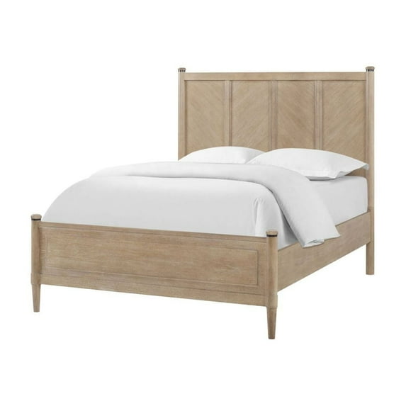 Miekor Furniture King Lo-Post Bed in Sand Colored Finish 45276