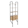 thumbnail image 1 of Miekor Furniture Lean Bookcase in Black Metal and Brown Wood No.3048, 1 of 5