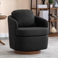thumbnail image 1 of Miekor Furniture Linen Fabric Swivel Accent Chair With Soild Wood Round Brown Base Leg,Dark Gray W4US4468, 1 of 1