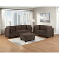 thumbnail image 1 of Miekor Furniture Living Room Furniture Sofa Set Armless Chair Ottoman And 4x Corner Sofa 6pc Set Black Coffee Linen Like Fabric W5UAHD, 1 of 9