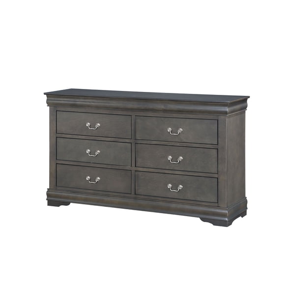 Miekor Furniture Louis Philippe Dark Gray Dresser 63024