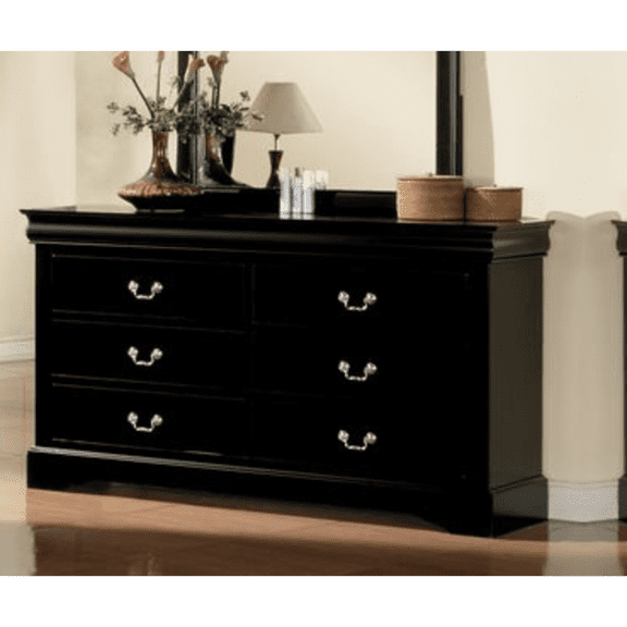 Miekor Furniture Louis Philippe III Black Finish Dresser 43014