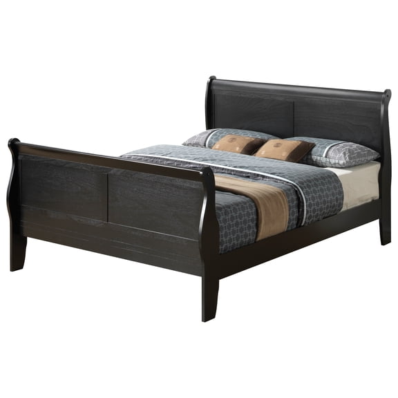 Miekor Furniture Louis Phillipe G3150A-FB Full Bed, Black WQ-779