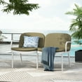 thumbnail image 1 of Miekor Furniture Luna Outdoor Patio PP Loveseat, White Frame with Green Cushion 29139, 1 of 12