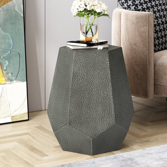 Miekor Furniture METAL HAMMERED END TABLE W5U72228