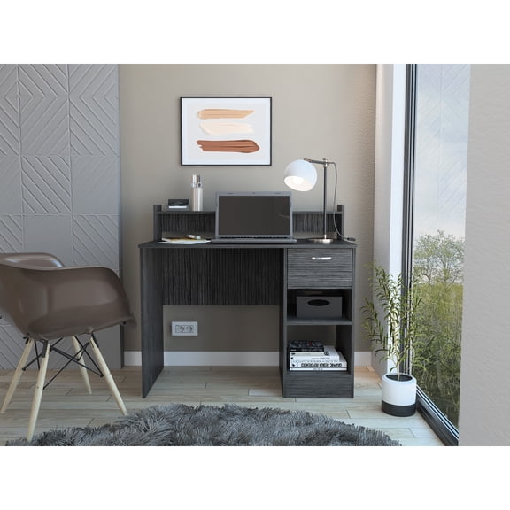 Miekor Furniture Manaos Writing Computer Desk, Multiple Shelves, One Drawer 75032