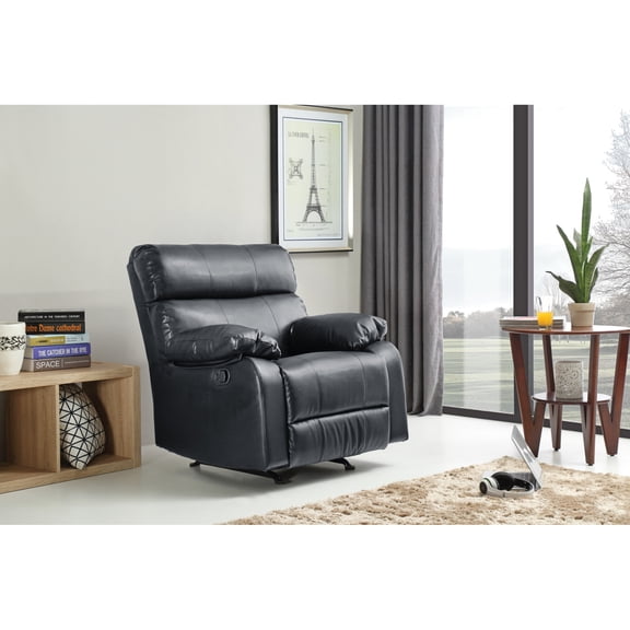 Miekor Furniture Manny G533-RC Rocker Recliner , BLACK 08293