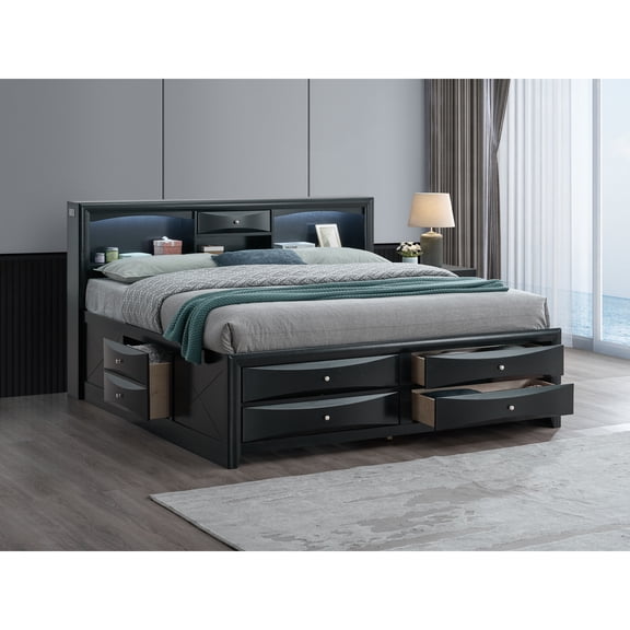 Miekor Furniture Marilla G1500S-FSB7 Full Bed , Black No.8015