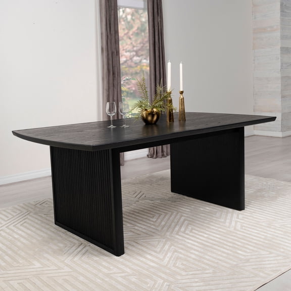 Miekor Furniture Mason Black with Removable Extension Leaf Dining Table MK3131