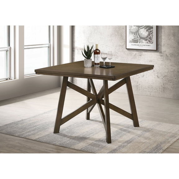 Miekor Furniture Maxine Brown Square Counter Height Dining Table No.9261