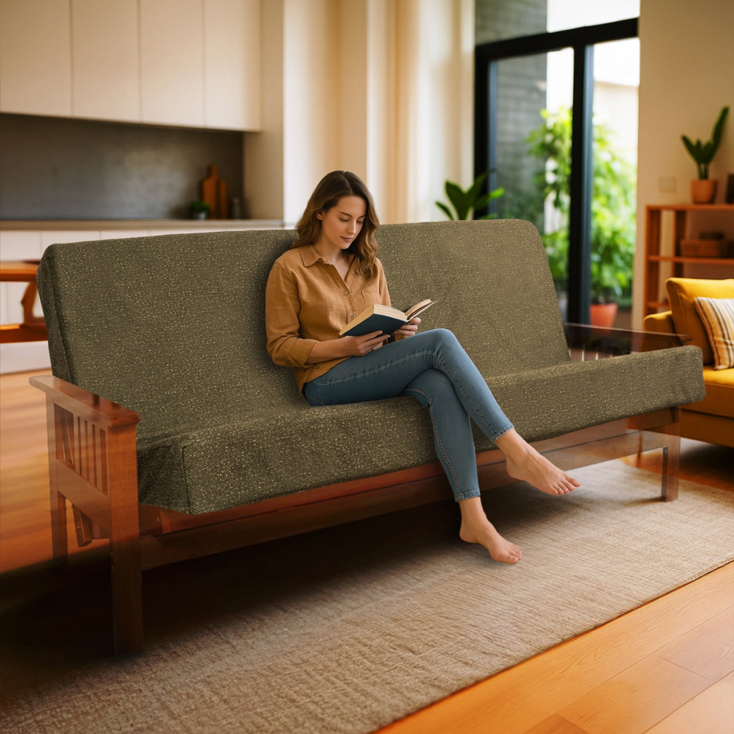 Miekor Furniture Memory Foam Infused Futon Mattress Full – Washable ...