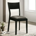 thumbnail image 1 of Miekor Furniture Mid-Century Modern Black And Gray Side Chairs Set of 2 Chairs Dining Room Furniture Leatherette Seat Elegant Kitchen Dining Room Solid wood Two-tone Chair 0048, 1 of 6