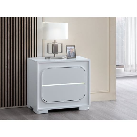 Miekor Furniture Milan G08590-N NIGHTSTAND , White No.9349