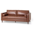 thumbnail image 1 of Miekor Furniture Mirod Comfy 3-seat Sofa with Wooden Legs, PU, for Living Room and Study BS0071, 1 of 6